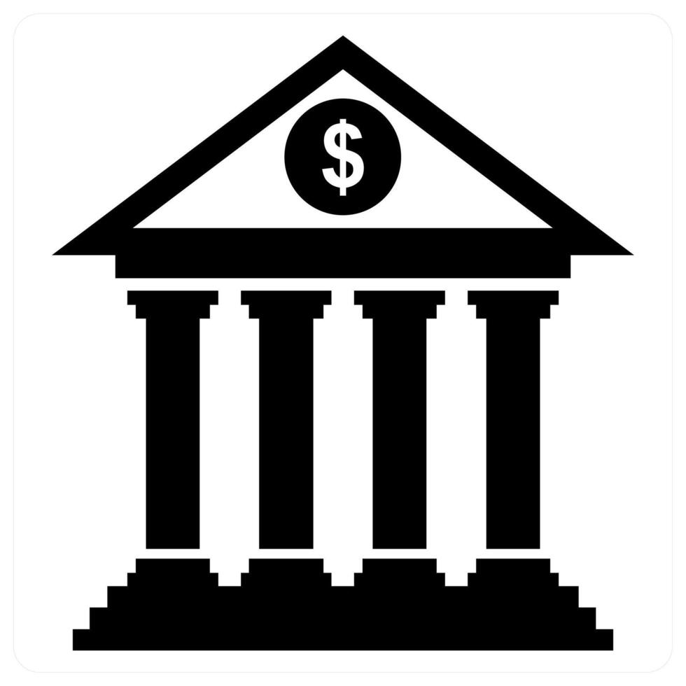 Bank icon in black color vector