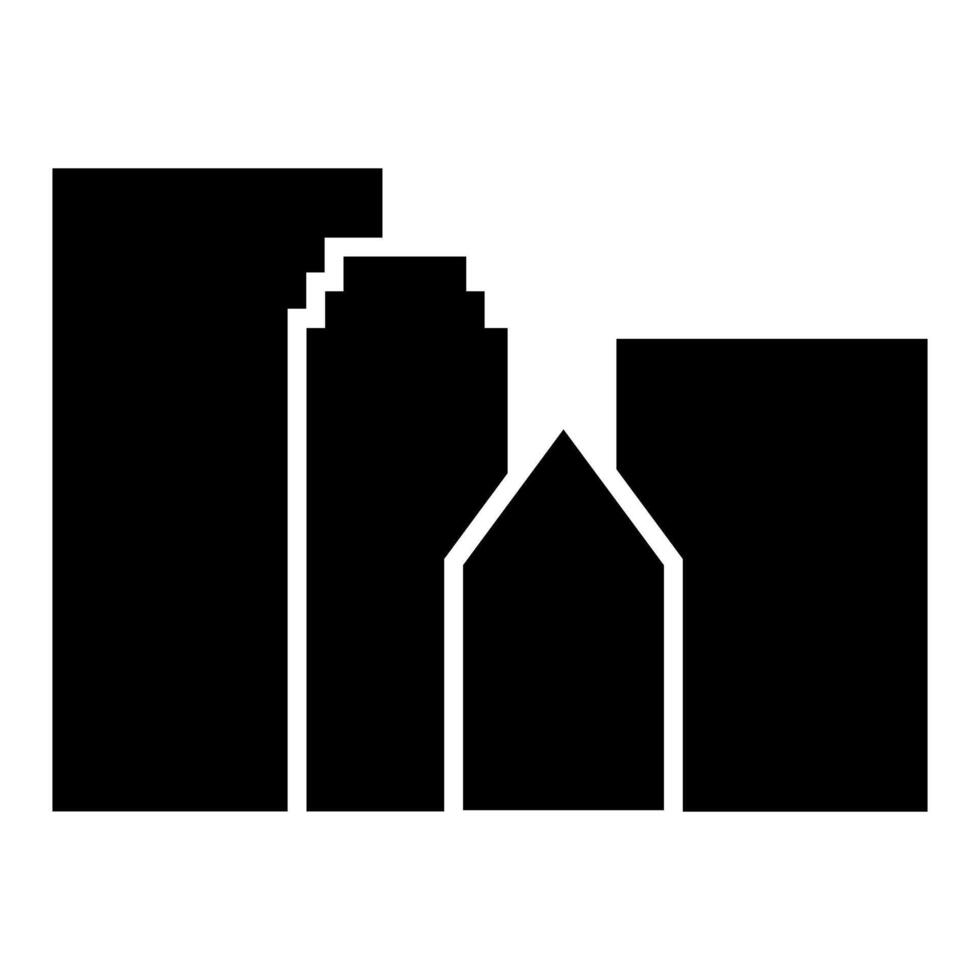 buildings silhouette style icon design, City architecture urban modern downtown contemporary metropolis exterior and construction theme illustration vector