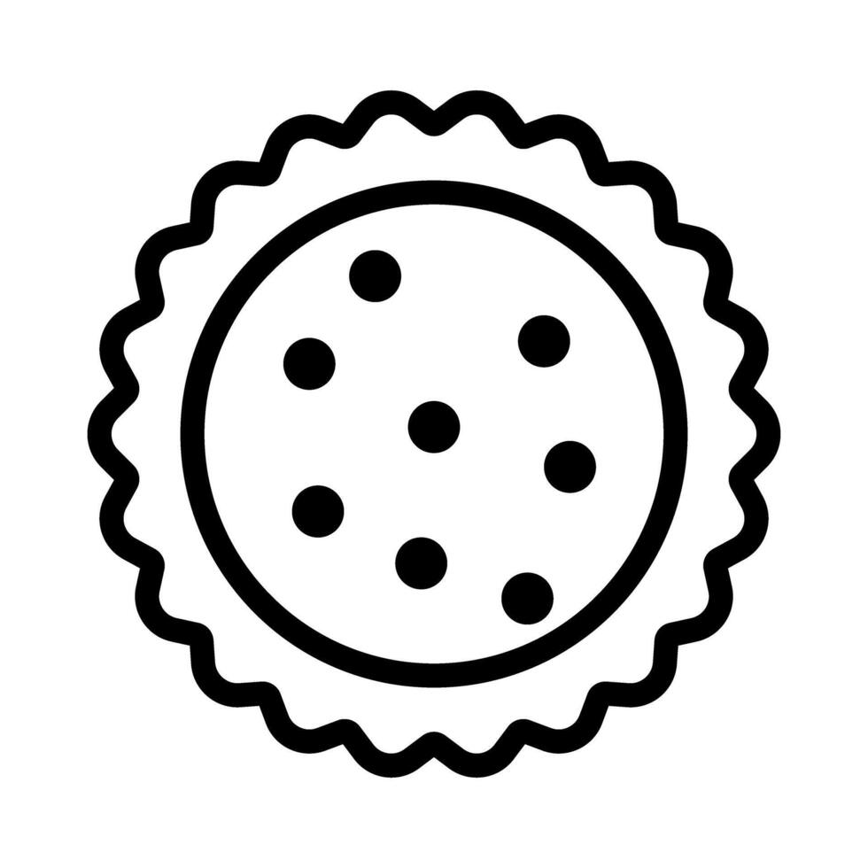 Cookie Icon . Outline Cookie Sign. Isolated Contour Symbol Illustration vector