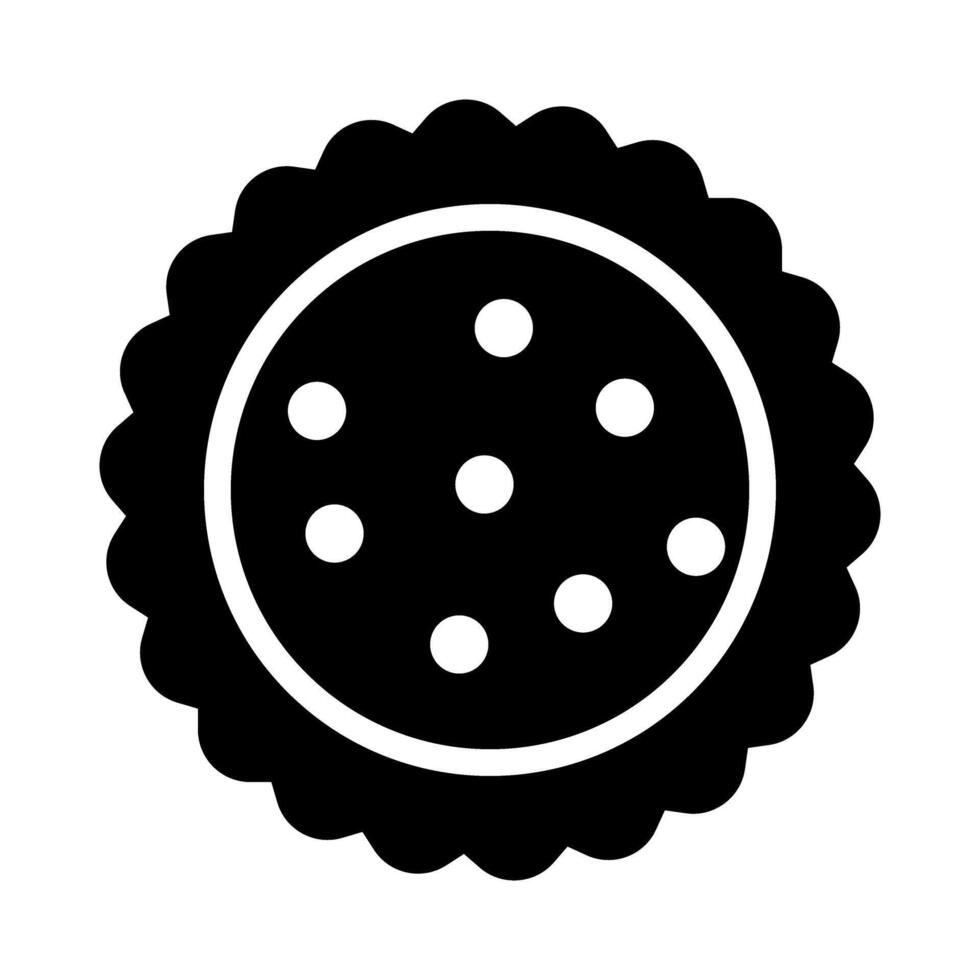 Cookie Icon . Flat Black Icon Isolated on White Background vector