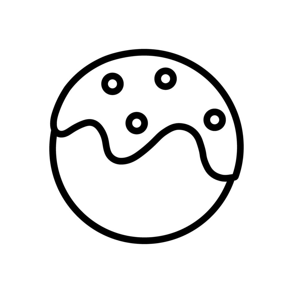 Donut icon . A thin line sign. Isolated contour symbol illustration vector