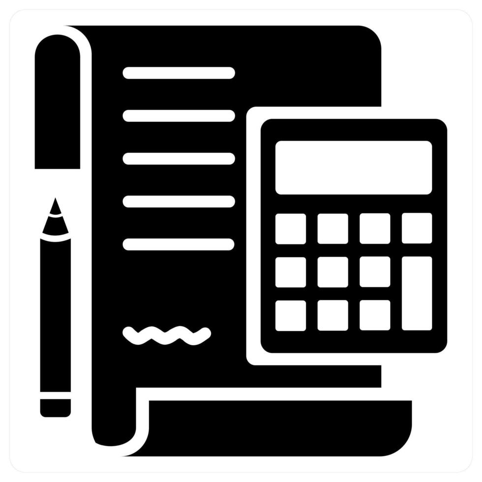 Bill and finance icon concept in black color vector