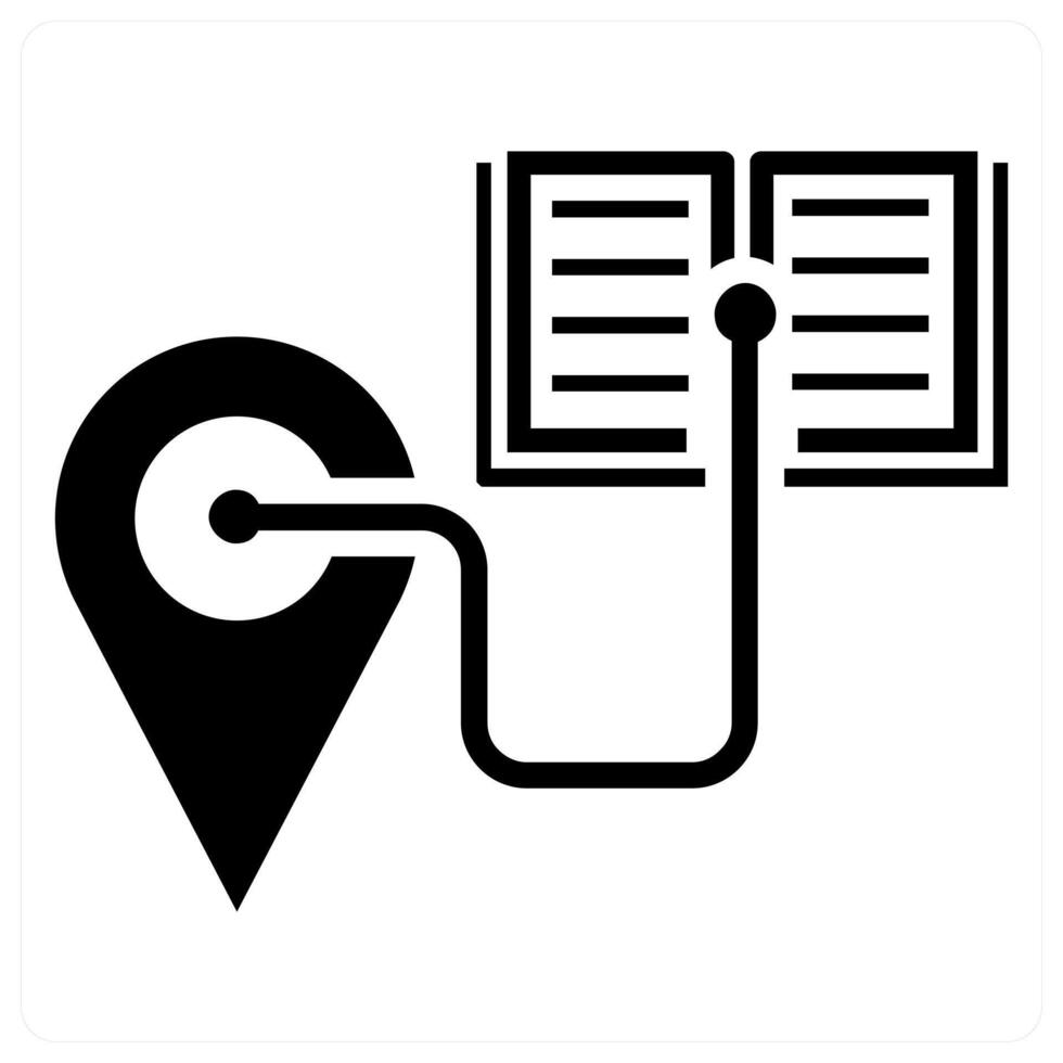 Book Store Location icon concept in black color vector