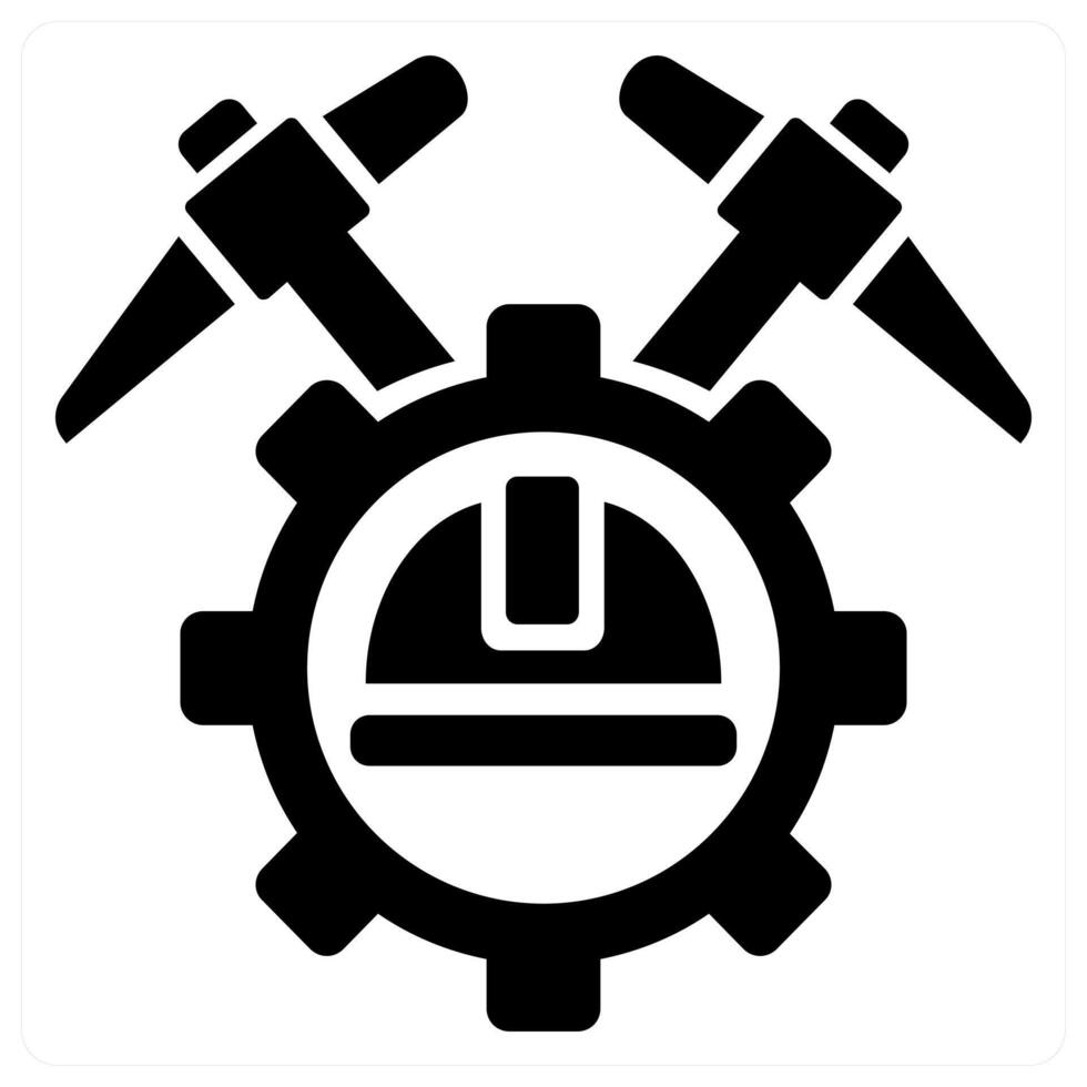 Bitcoin Mining icon concept in black color vector