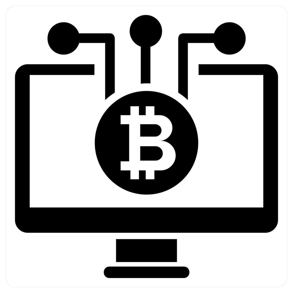 Block Chain Technology icon concept in black color vector