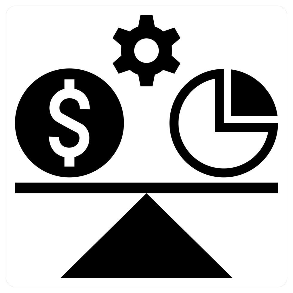 Budget Balance icon concept in black color vector