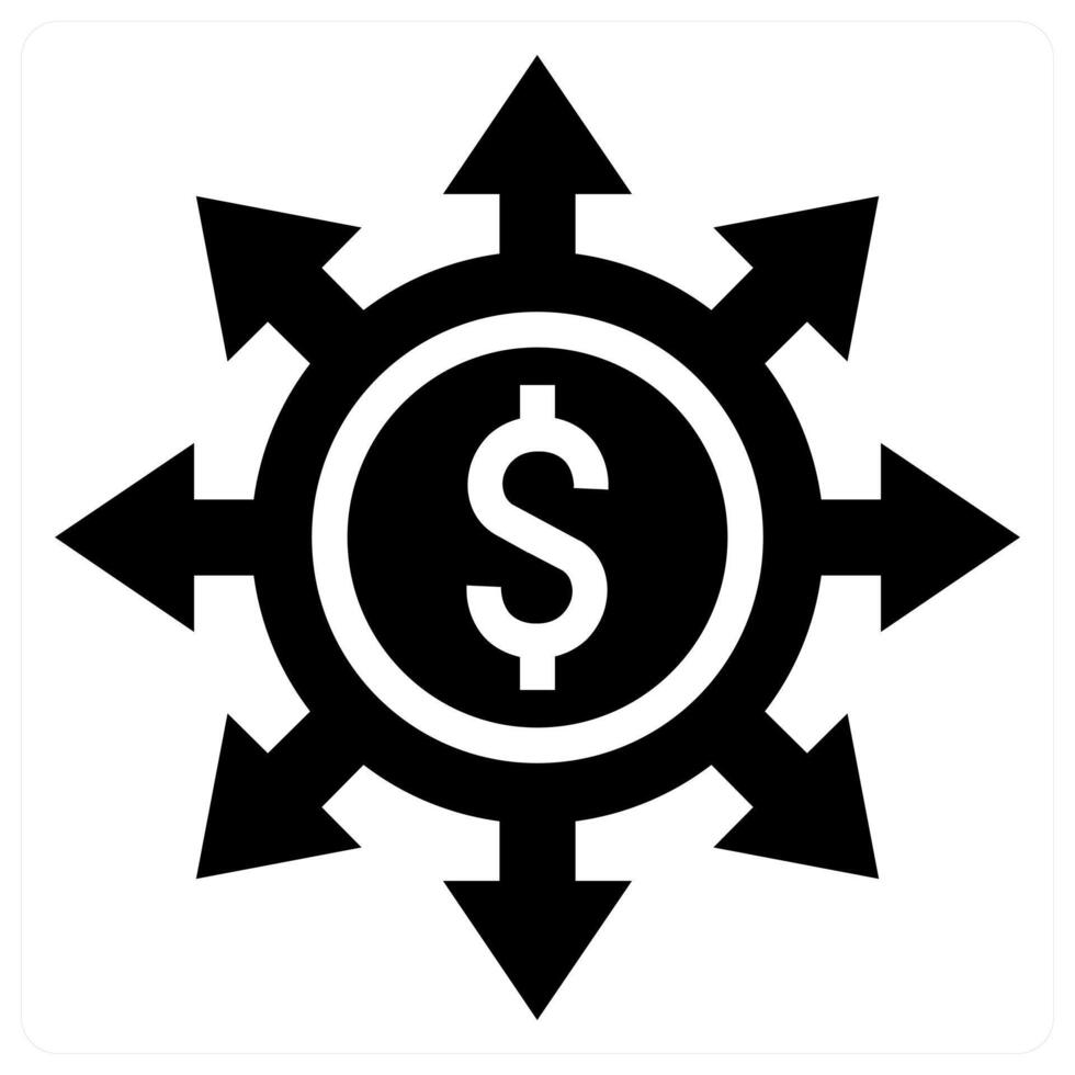 Budget Breakdown icon concept in black color vector
