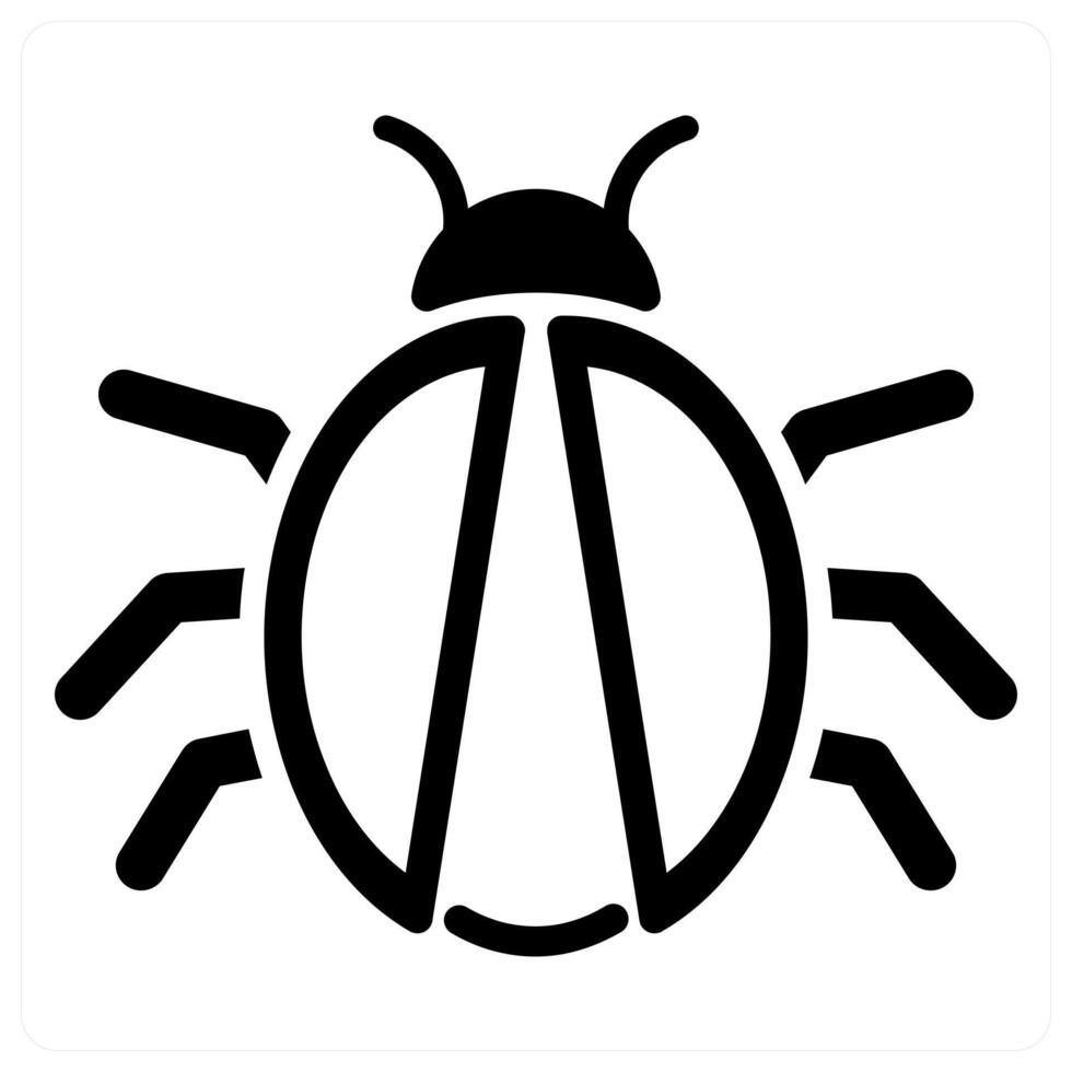 Bug icon in black color vector
