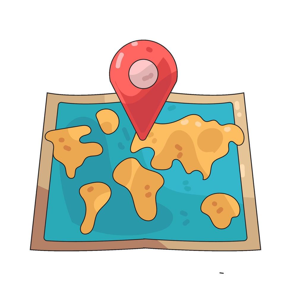 map with pin vector