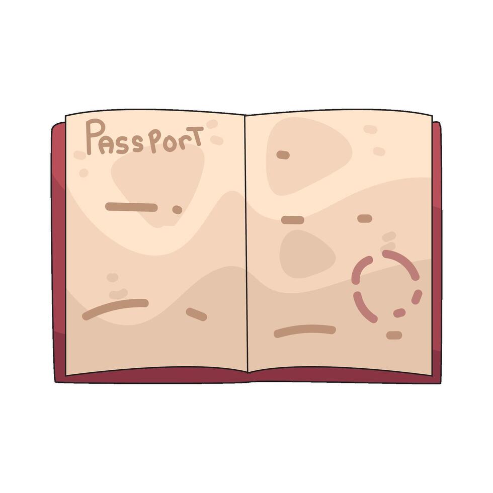 open passport illustration vector