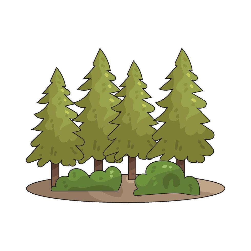 green forest illustration vector
