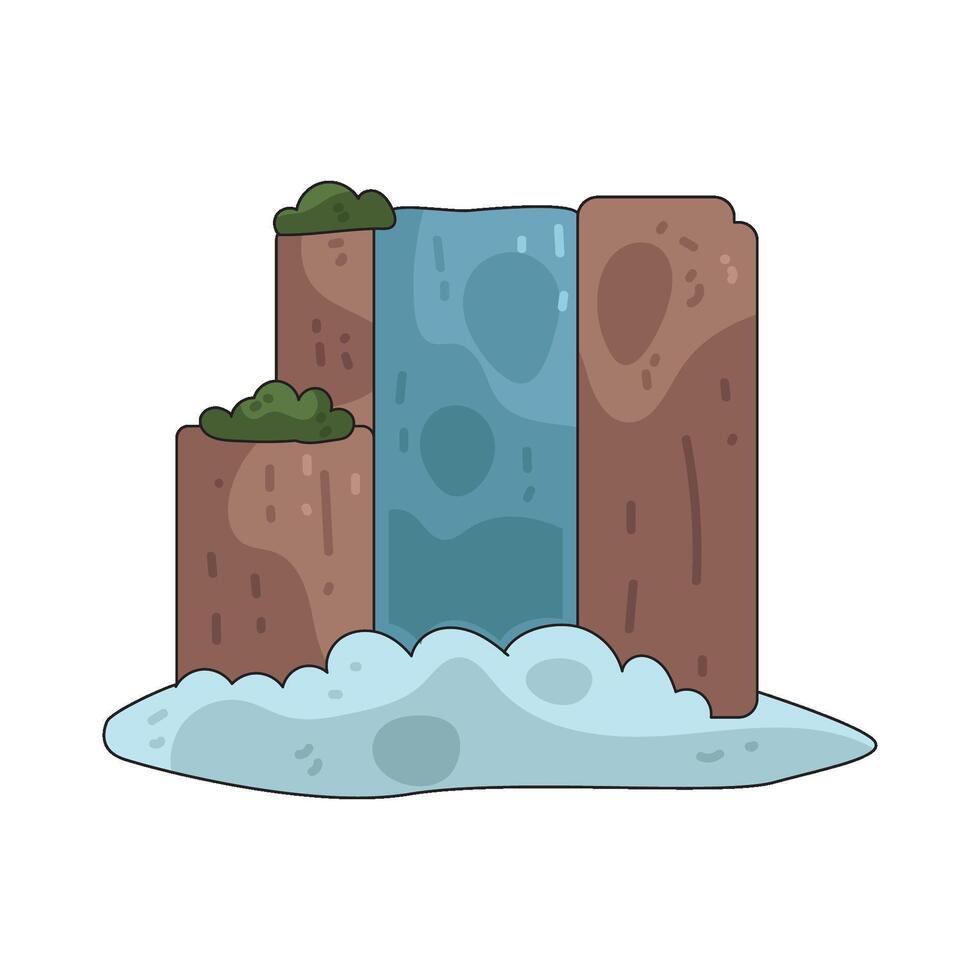 beautiful waterfall illustration vector