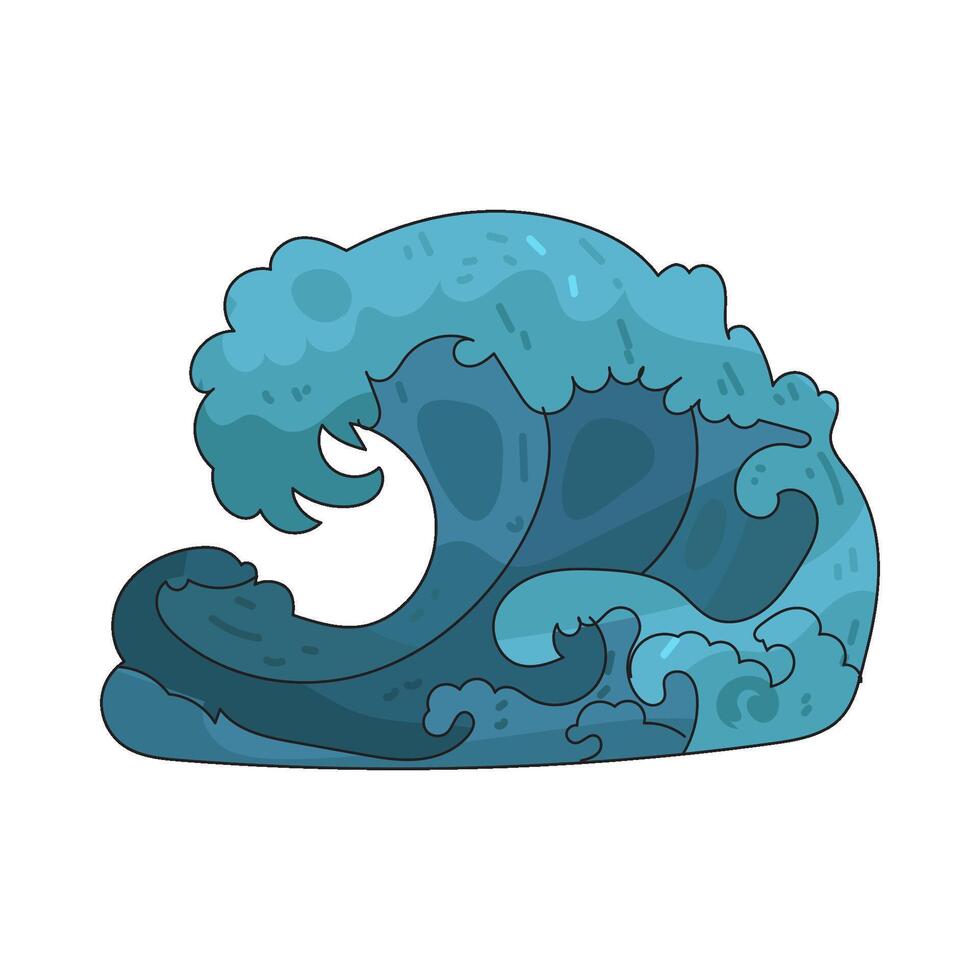 ocean wave illustration vector
