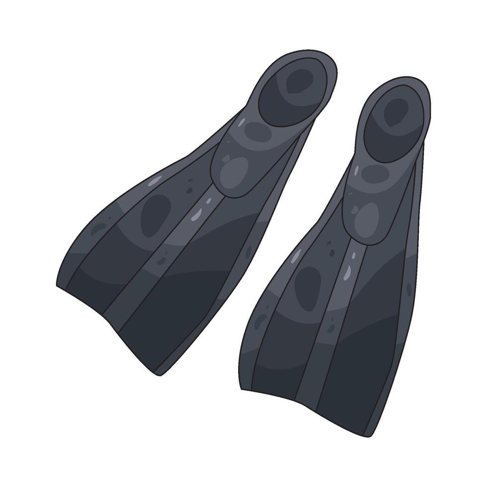 black flippers illustration vector