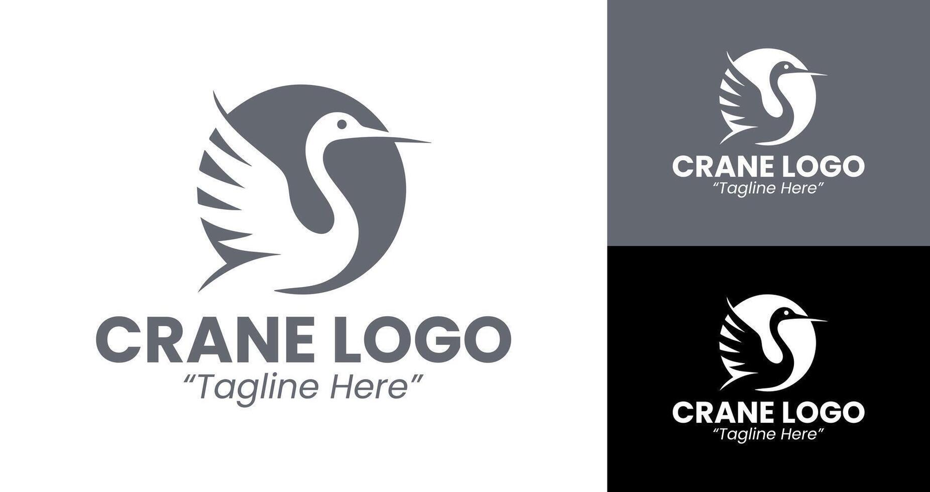 Creative Crane Bird Logo with Professional Design for Business Branding vector
