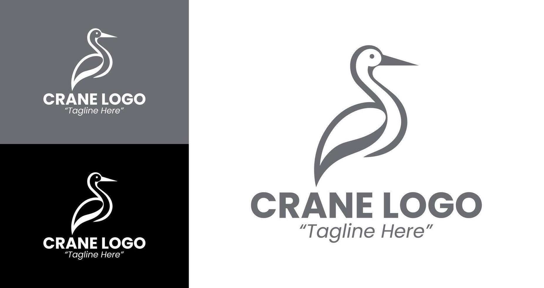 Elegant and Modern Crane Logo for Branding with a Minimalist Design vector