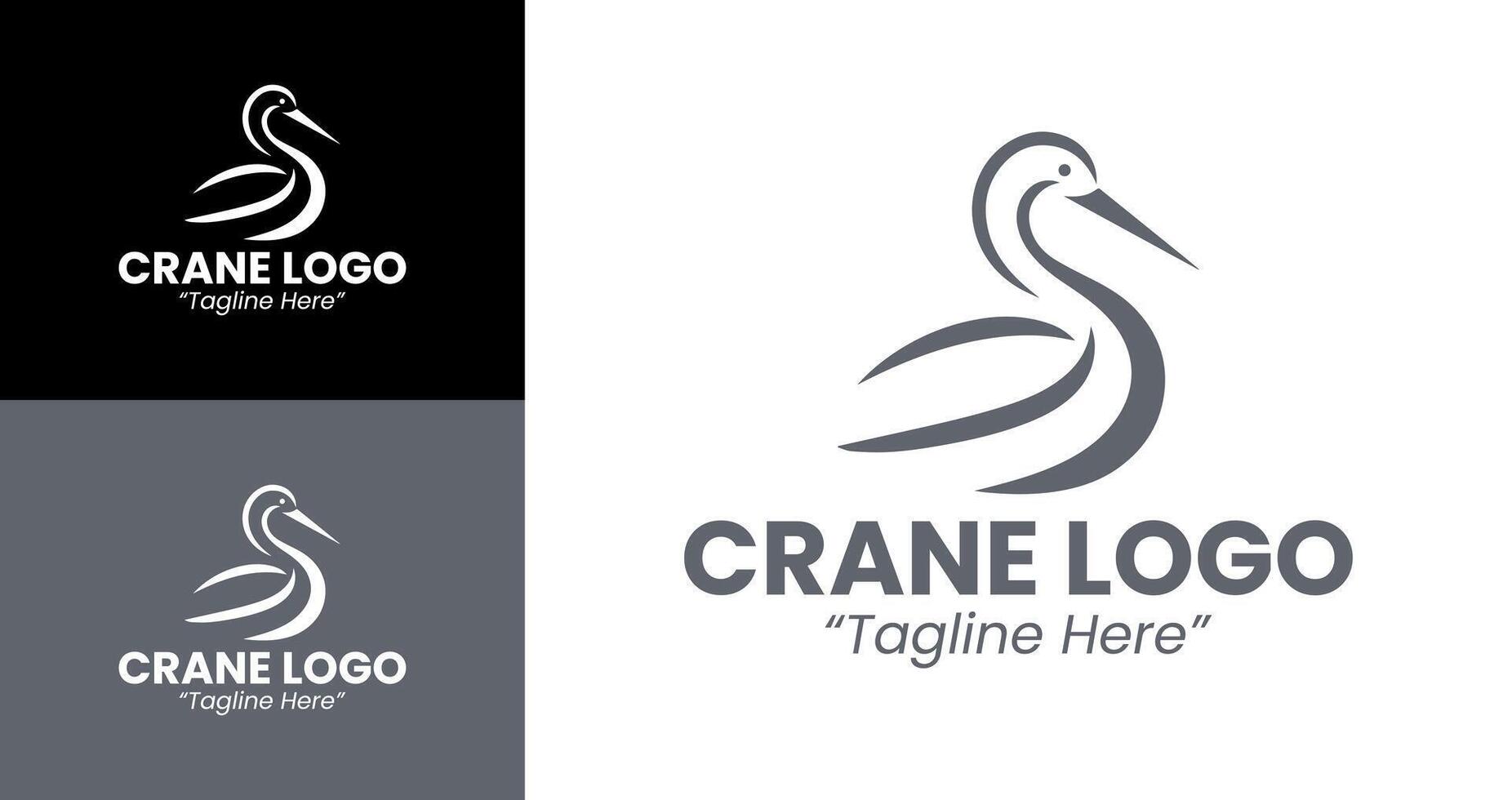 Professional and Sleek Crane Logo for Creative and Corporate Branding vector