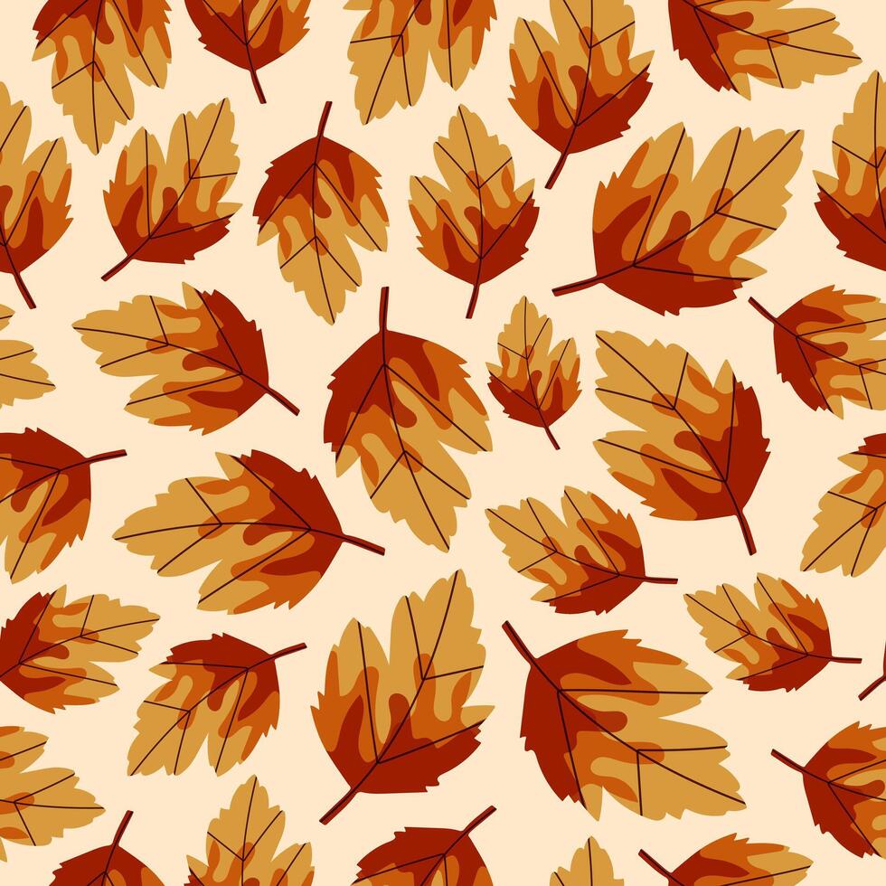 Autumn background with bright falling leaves. vector