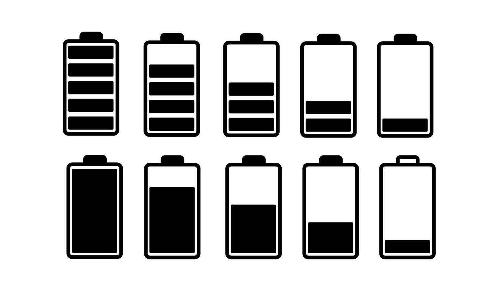 battery icon. battery charge icon set vector