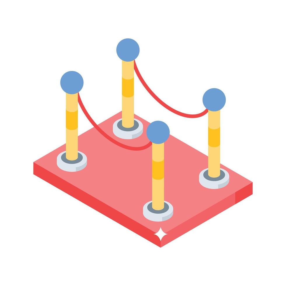 A well designed isometric icon of entrance pole vector