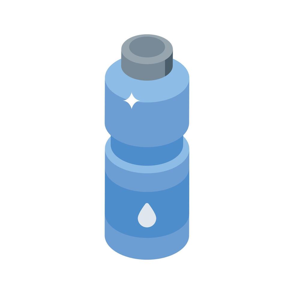 A premium isometric style icon of water bottle vector