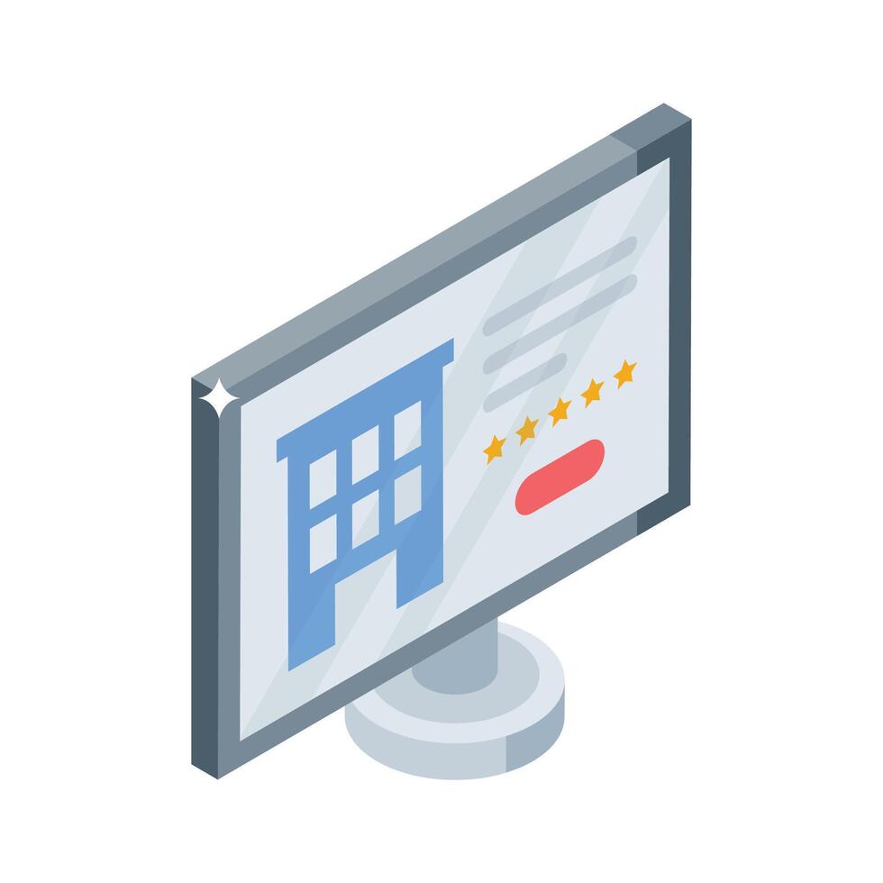 Check out this isometric icon of online hotel booking vector
