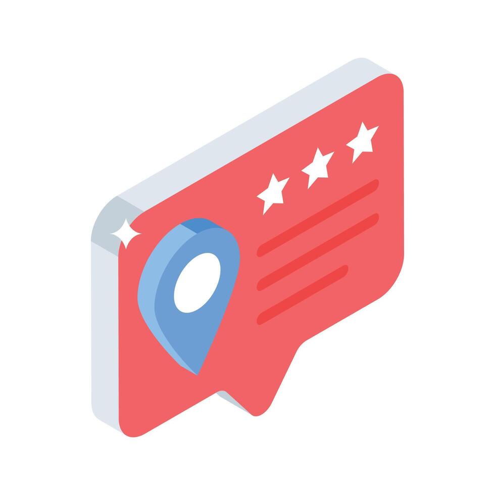 Get this isometric icon of location message pin vector