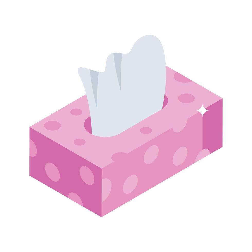 A isometric style icon of hotel tissue box vector