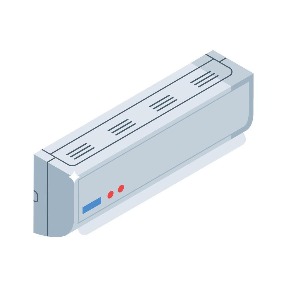 A trendy isometric icon representing hotel ac system vector