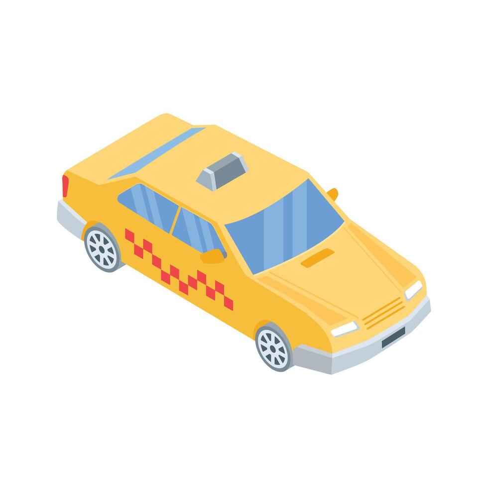 A modern isometric icon of taxi cab service vector
