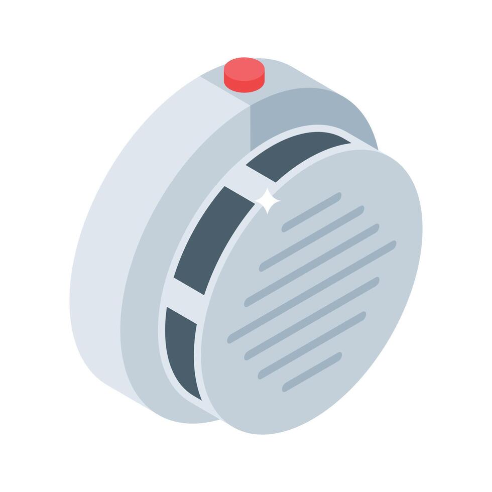 A well crafted isometric icon of smoke detector vector