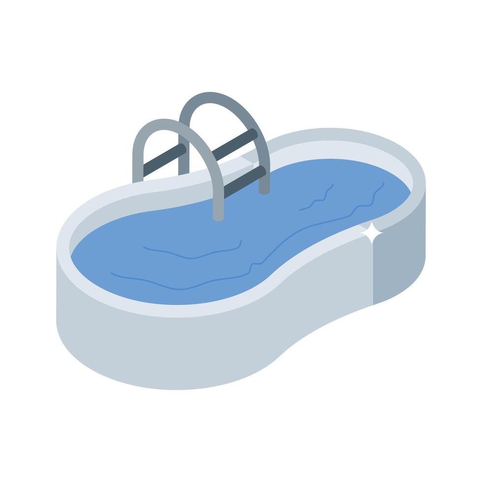Grab this isometric icon of hotel swimming pool vector