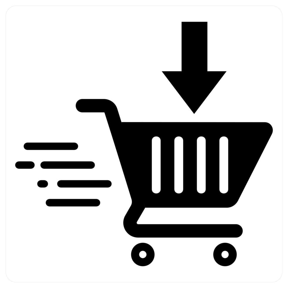 Cart icon concept in black color vector