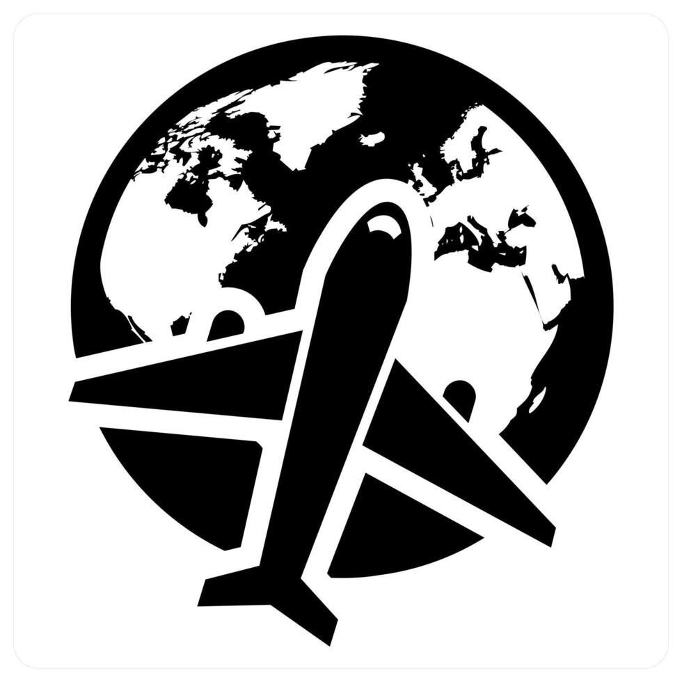 Business Travel icon concept in black color vector