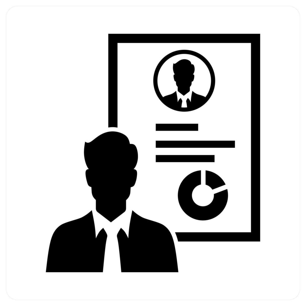 Business Profile icon concept in black color vector