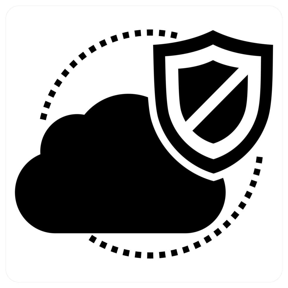 Cloud Security concept in black color vector