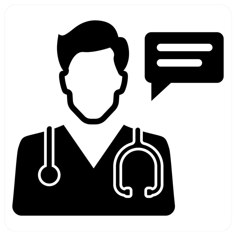 Doctor consultation icon concept in black color vector
