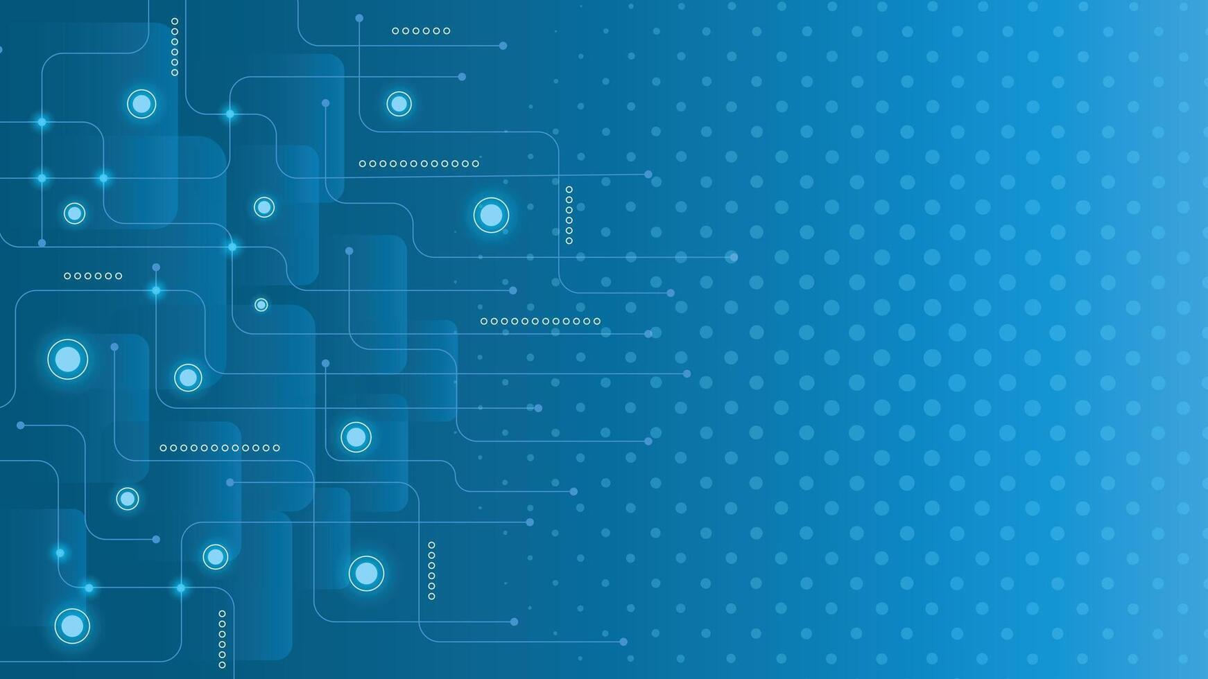 Modern blue tech background featuring glowing circuit lines and dotted patterns suitable for digital themes vector
