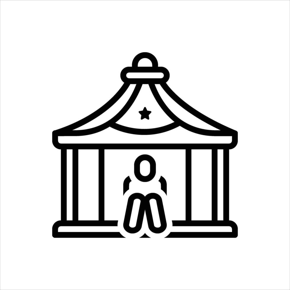 Black line icon shelter vector
