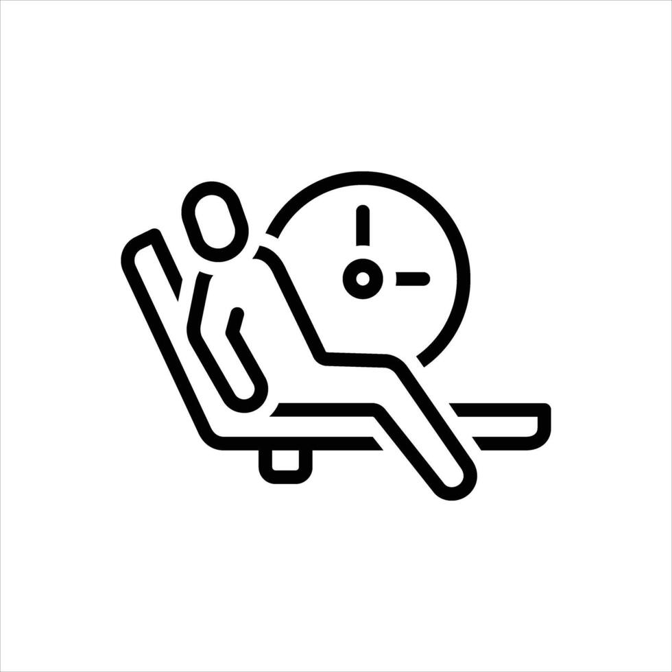 Black line icon being patient vector