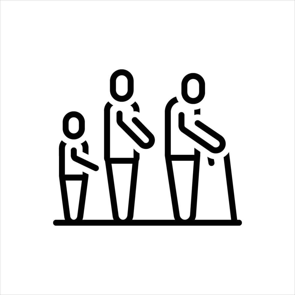 Black line icon human life vector