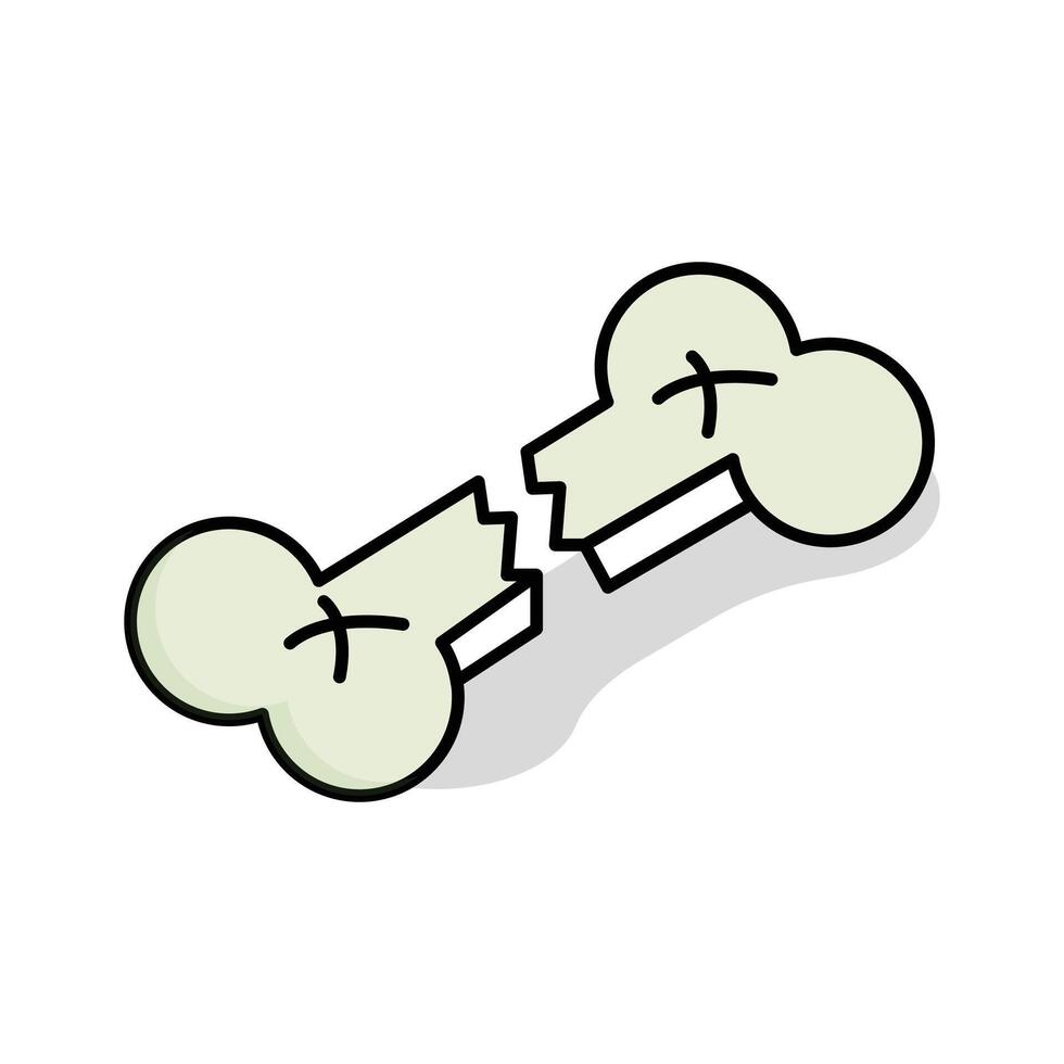 A captivating isometric icon showing a broken bone vector