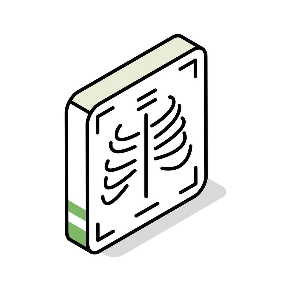 A well crafted isometric icon of ribs X-ray vector
