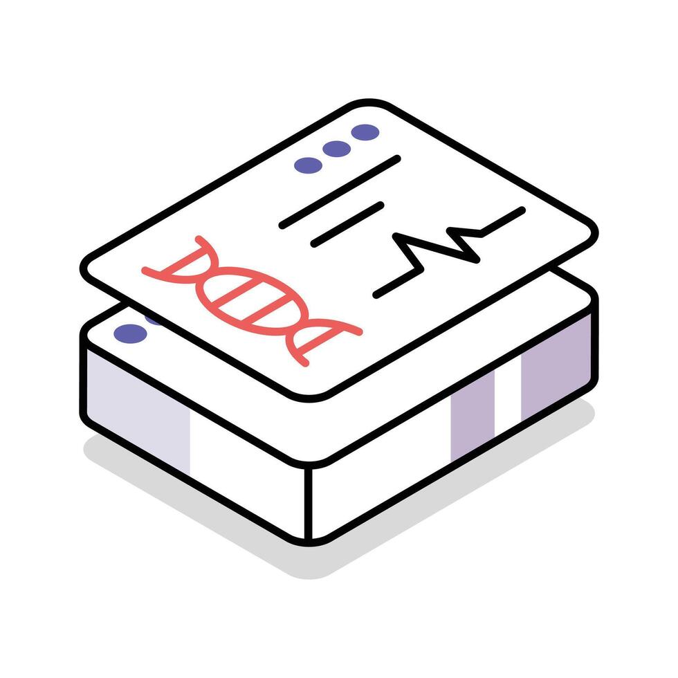 A well crafted isometric icon showing gene study vector