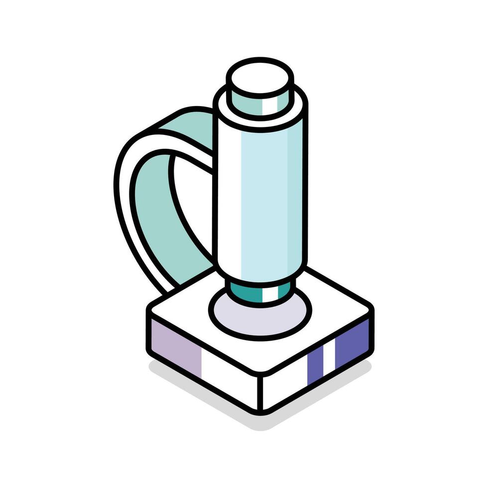 Visually appealing isometric icon of scientific microscope vector