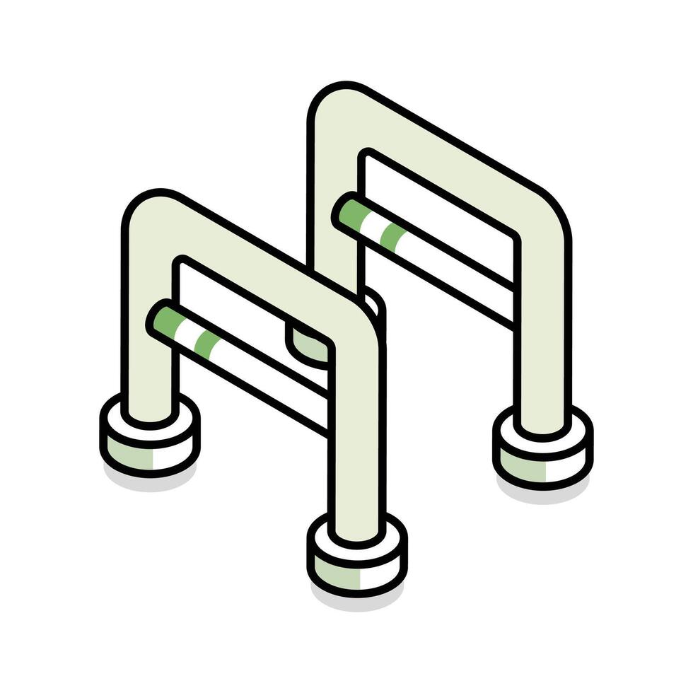 A modern isometric style icon of walking aid vector