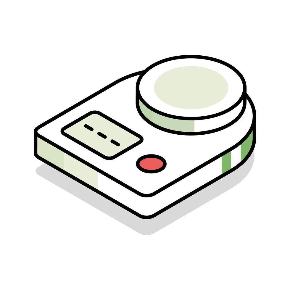 An editable isometric icon showing a obesity scale vector