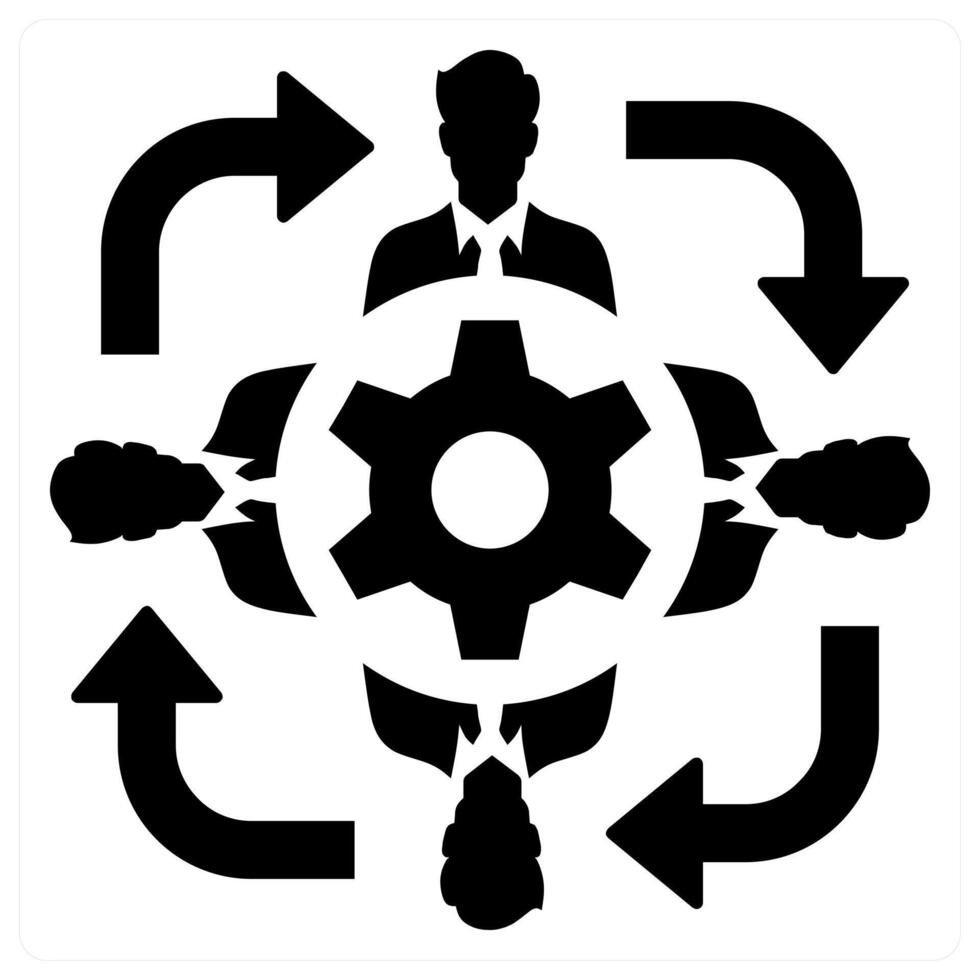 Collaborative icon concept in black color vector