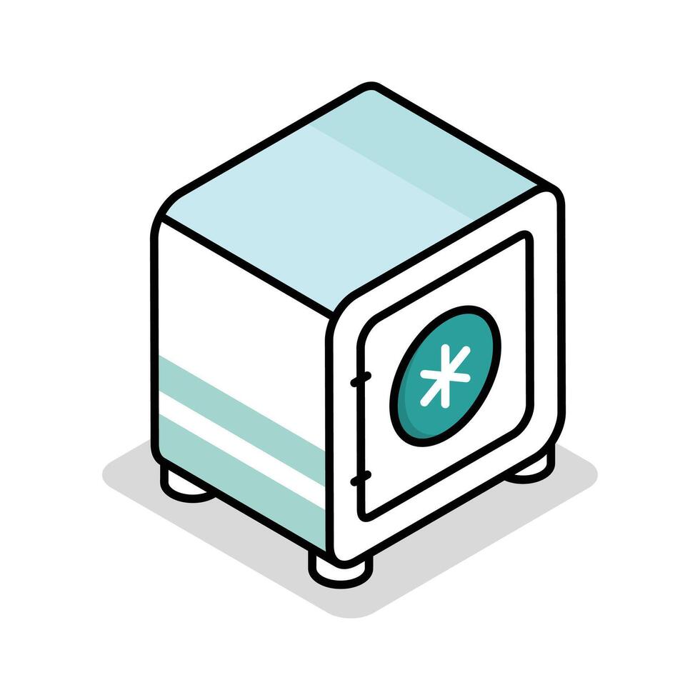 A trendy isometric icon of medical storage locker vector