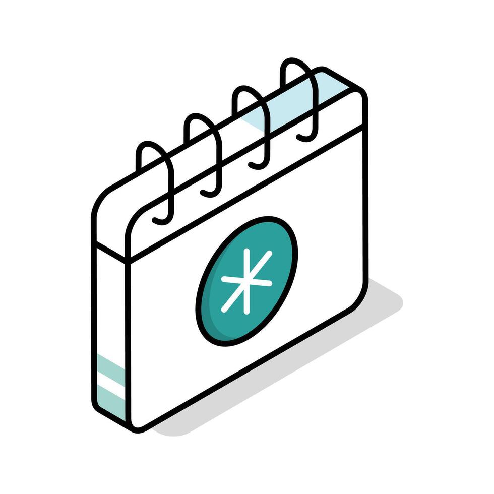 A customizable isometric icon showing a medical appointment vector